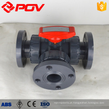 Esfera de aço inoxidável vavle 3 vias tipo de flange motorizado